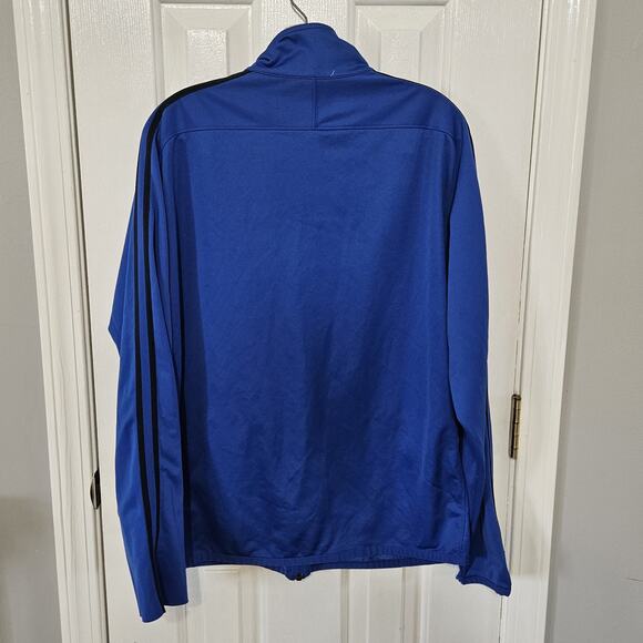 Nike Full Zip Up Men's Jogging Jacket Size Large Blue with Black Stripes - Picture 2 of 4